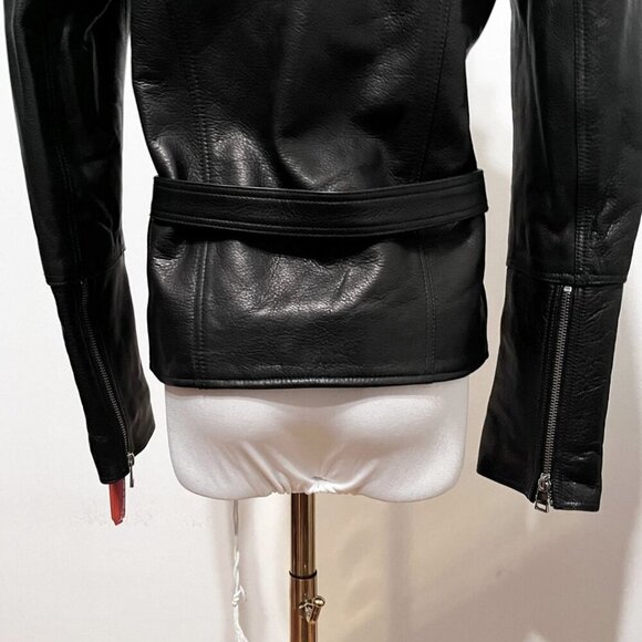 NWT APC FLORENCE BLACK LEATHER JACKET - 34 (XS) - Picture 10 of 16